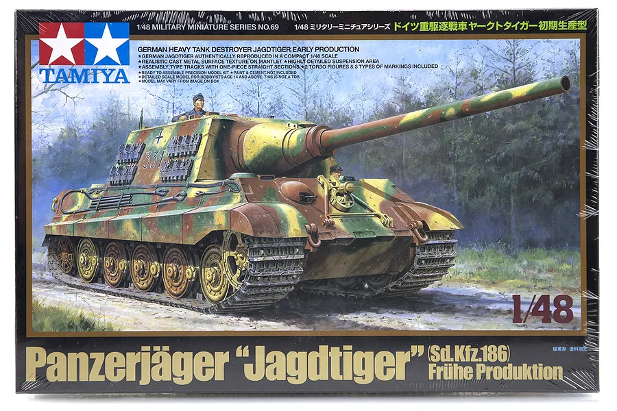 Tamiya 1/48 German Panzerjager Jagdtiger (Sk.Kfz. 186) Fruhe Production Tank Scaled Plastic Model Kit image 17034