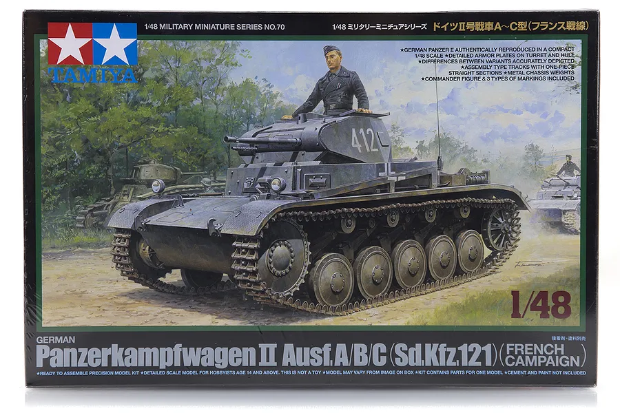 Tamiya 1/48 German Panzerkampfwagen II Ausf. A/B/C (Sd.Kfz) French Campaign Tank Scaled Plastic Model Kit image 17035