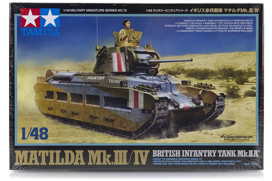 Tamiya 1/48 British Matilda Mk. III/IV Infantry Tank Scaled Plastic Model Kit image 17037