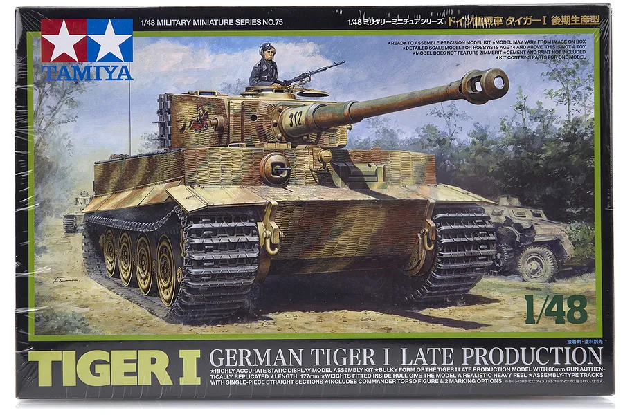 Tamiya 1/48 German Tiger I Late Production Scaled Plastic Model Kit image 17040