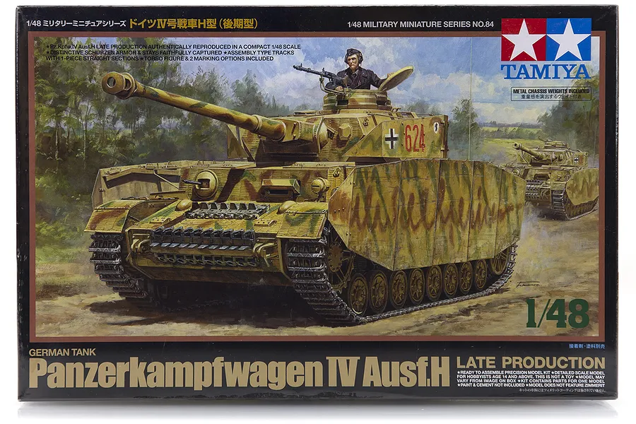 Tamiya 1/48 German Panzerkampfwagen IV Ausf. H Late Production Tank Scaled Plastic Model Kit image 17047