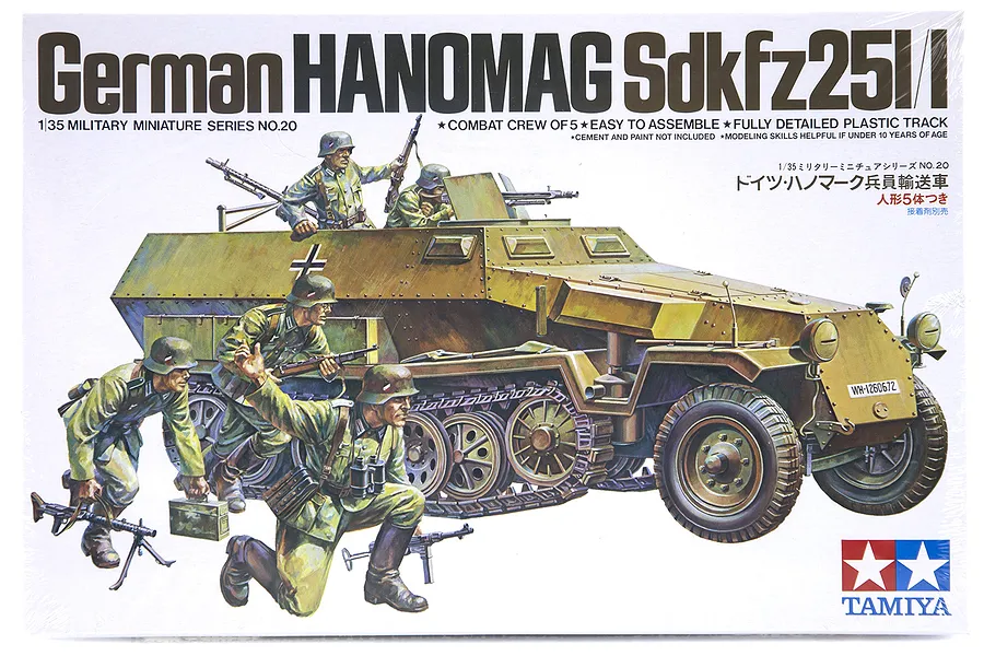 Tamiya 1/35 German Hanomag Half-Track (Sdkfz251/1) Scaled Plastic Model Kit image 17054