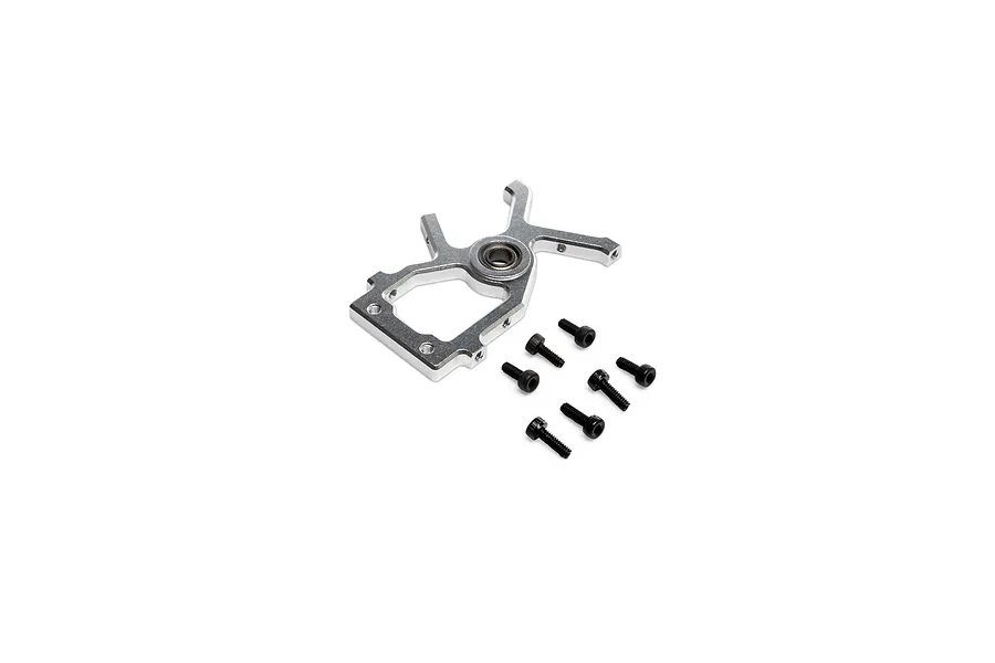 Blade aluminium lower bearing block with pre-installed bearing and six black socket head screws on a white background.