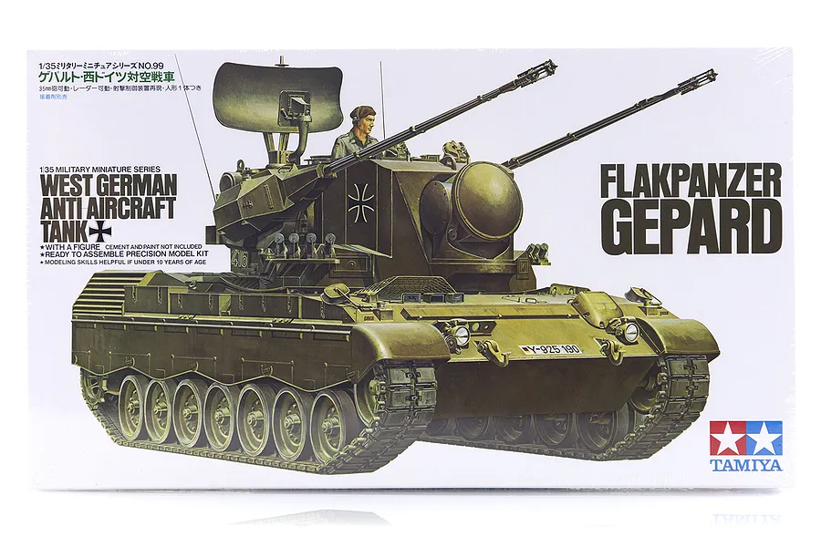 Tamiya 1/35 German (West) Anti-Aircraft Flakpanzer Gepard Tank Scaled Plastic Model Kit image 17069