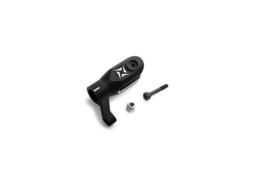 Blade Option Main Rotor Blade Grip with included screw and nut on a clean white background.