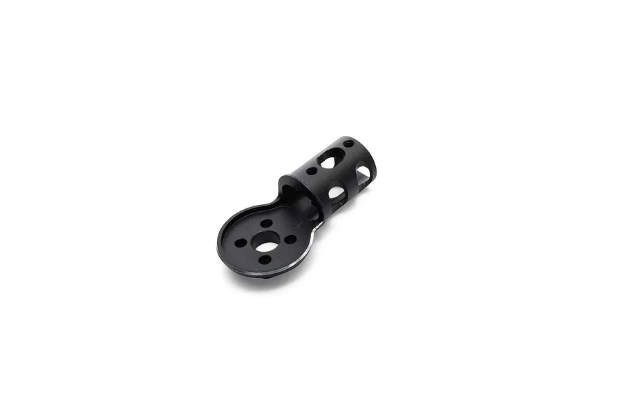 Blade black aluminium tail motor mount viewed from above against a clean white background.