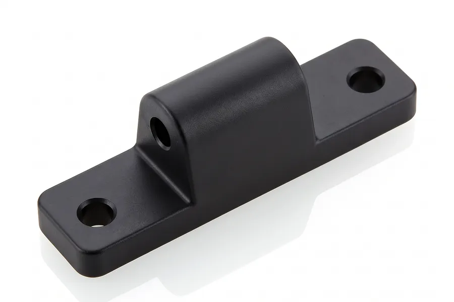 Black metal rear brace mount for HSP RC models featuring two mounting holes and a central cylindrical post.