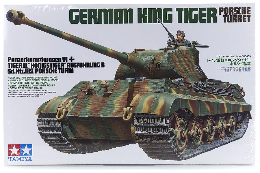 Tamiya 1/35 German King Tiger Ausf.B (Porsche Turret) (Sd.Kfz.182) Tank Scaled Plastic Model Kit image 17087