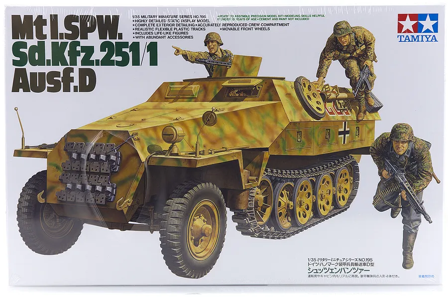 Tamiya 1/35 German Mti.SPW. Ausf.D Half-Track (Sd.Kfz.251/1) Scaled Plastic Model Kit image 17091