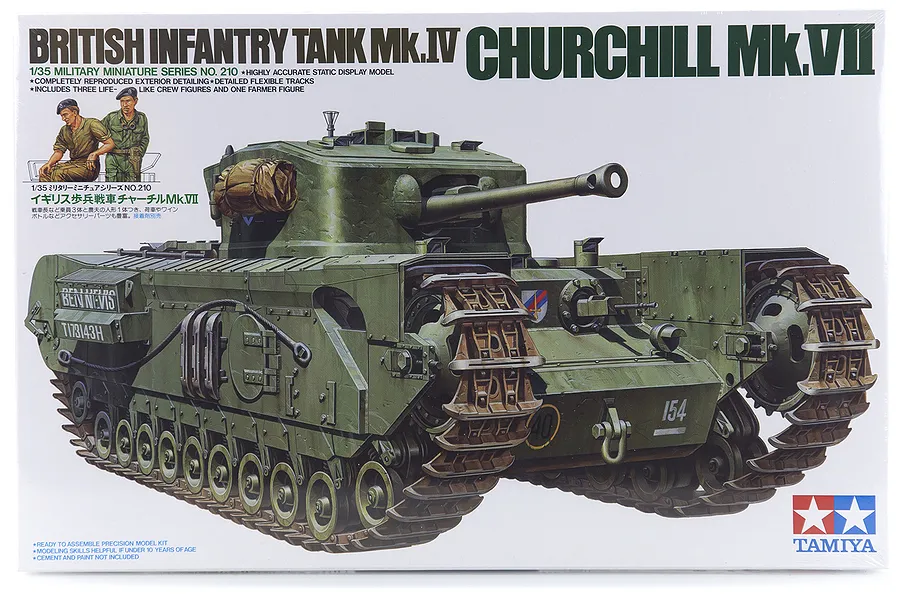 Tamiya 1/35 British Churchill (Mk.VII) Infantry Tank Scaled Plastic Model Kit image 17096