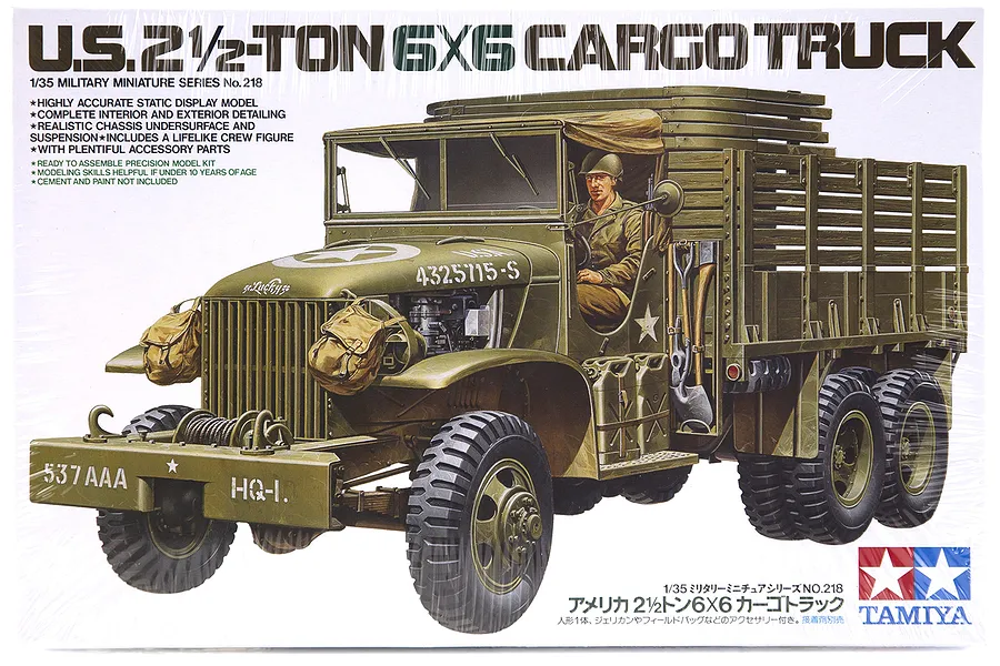 Tamiya 1/35 U.S. 2 1/2-Ton 6x6 Cargo Truck Scaled Plastic Model Kit image 17100