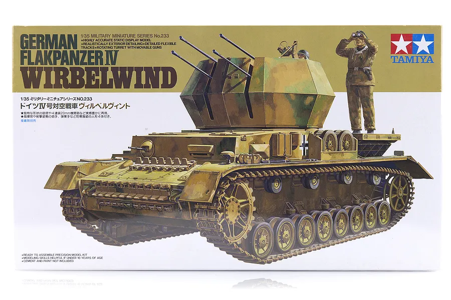 Tamiya 1/35 German Flakpanzer IV Wirbelwind Self-Propelled Anti-Aircraft Gun Scaled Plastic Model Kit image 17106