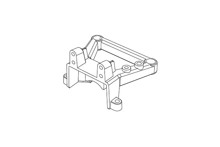 Black and white technical diagram of an MJX RC front bulkhead mount part.