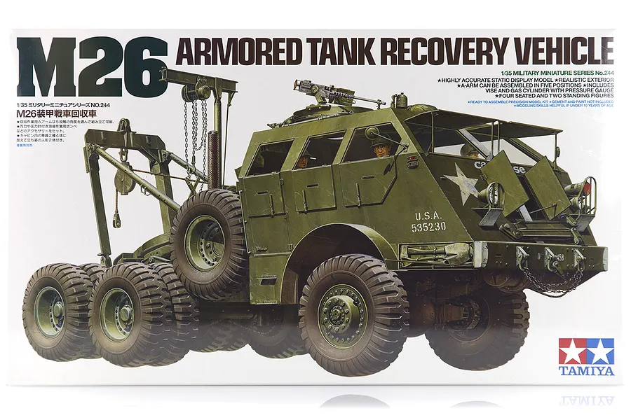 Tamiya 1/35 U.S. M26 Armored Tank Recovery Truck Scaled Plastic Model Kit image 17113