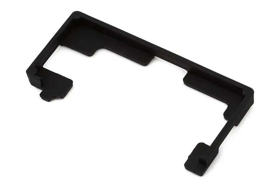 Black plastic battery holder for MJX RC vehicles, shown from an overhead studio angle against a white background.