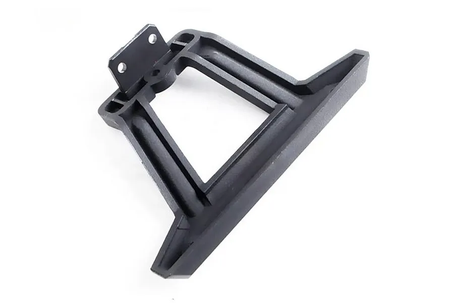 Black molded plastic RC rear bumper spare part shown on a plain white background.