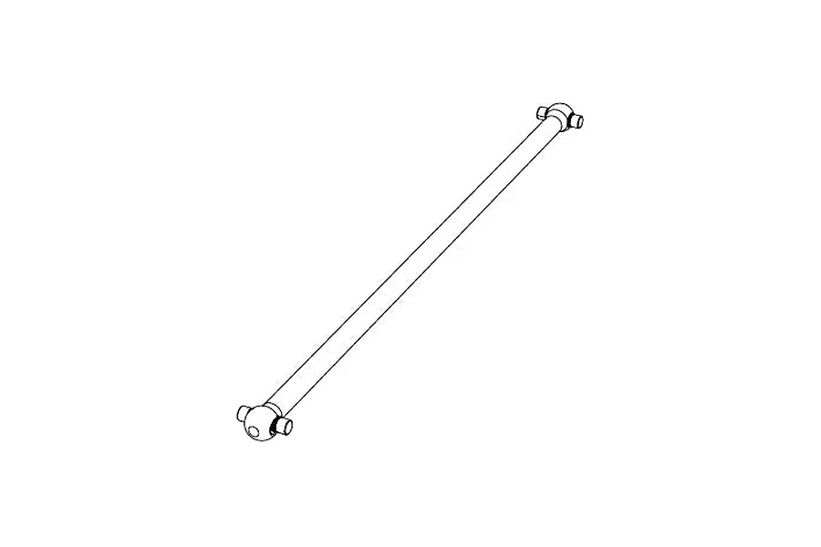 Black and white line drawing diagram of an MJX RC centre driveshaft spare part.