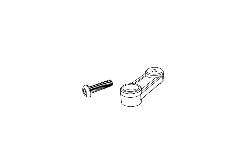 Black and white line drawing diagram showing an MJX RC servo horn and a mounting screw.