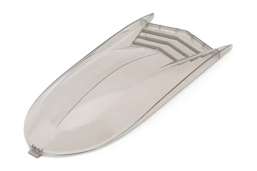 UDI RC 25 inch boat cabin outer cover molded in translucent grey plastic on a clean white background.