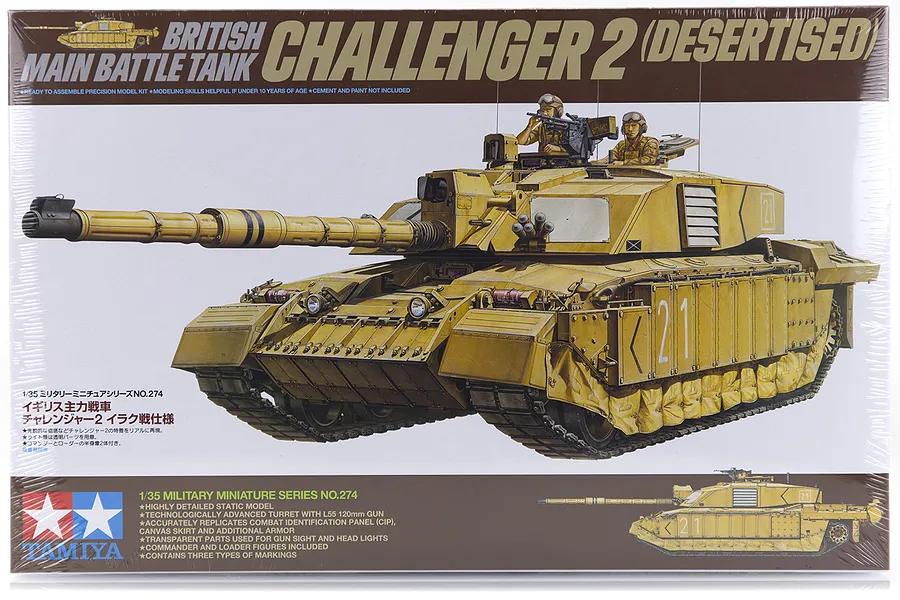 Tamiya 1/35 British MBT Challenger 2 (Desertised) Tank Scaled Plastic Model Kit image 17127