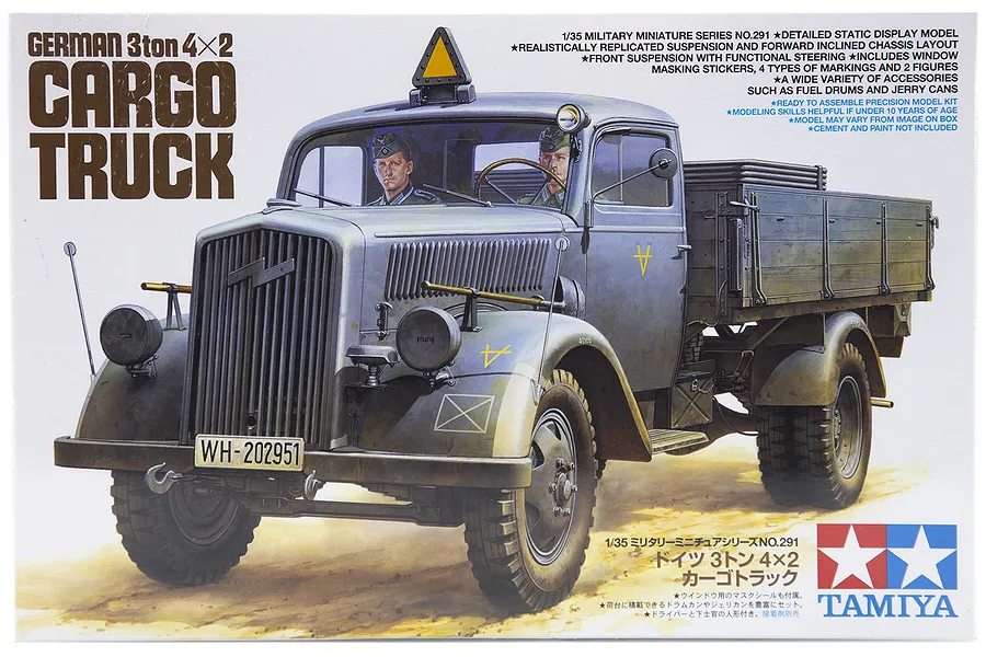 Tamiya 1/35 German 3 Ton 4x2 Cargo Truck Scaled Plastic Model Kit image 17135