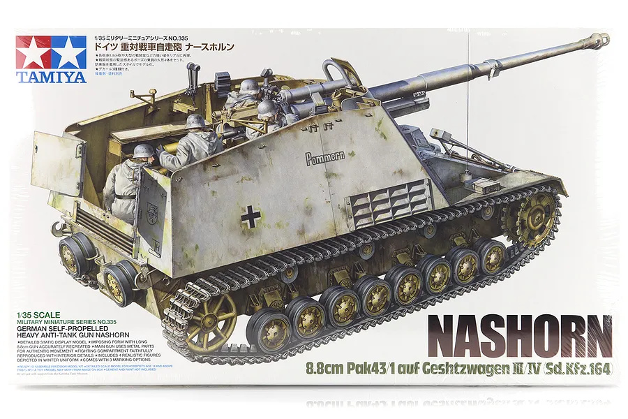 Tamiya 1/35 German Nashorn Anti-Tank (Sd. Kfz. 164) Self-Propelled Gun Scaled Plastic Model Kit image 17163