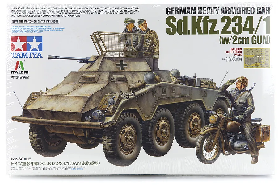 Tamiya 1/35 German (Sd.Kfz. 234/1) Heavy Armored Car Scaled Plastic Model Kit image 17178