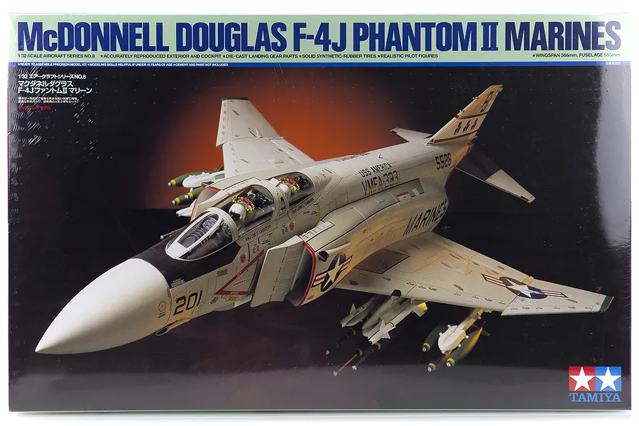 Tamiya 1/32 McDonnell Douglas F-4J Phantom II Jet Scaled Plastic Model Kit image 17185