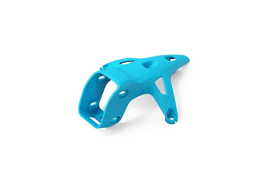 Blue BetaFPV drone canopy for O4 Air Unit viewed from a three-quarters angle against a white background.