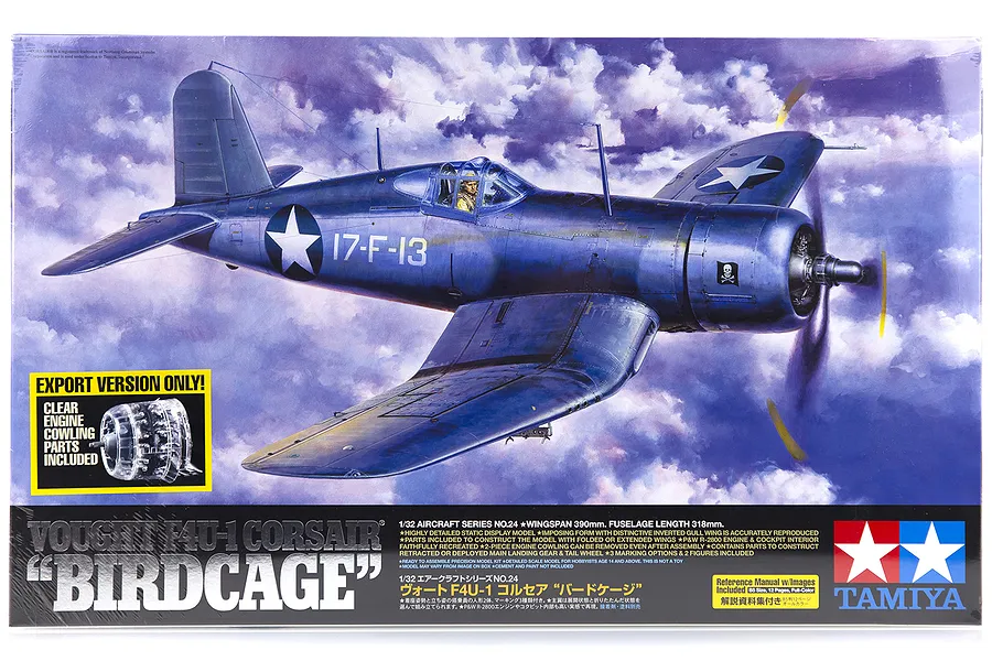 Tamiya 1/32 Vought F4U-1 Corsair Birdcage Fighter Scaled Plastic Model Kit image 17193