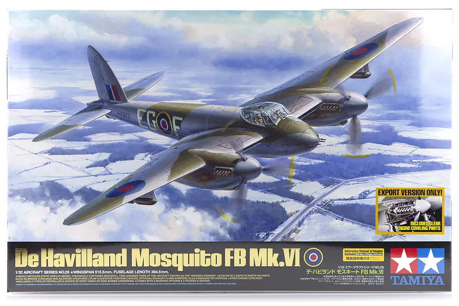 Tamiya 1/32 de Havilland Mosquito FB Mk.VI Scaled Plastic Model Kit w/ Australian Decals image 17195