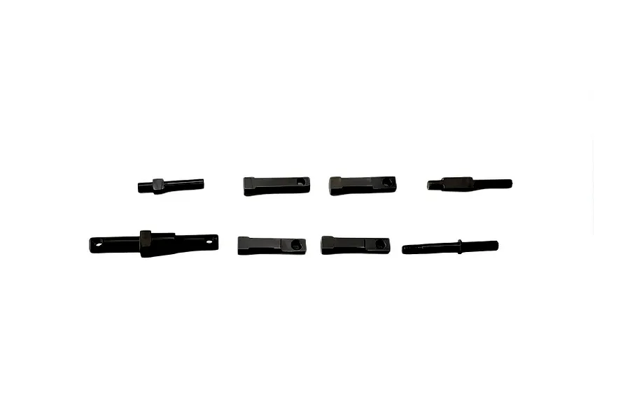 Hobby Plus transmission gear shaft set parts laid out on a plain white background.