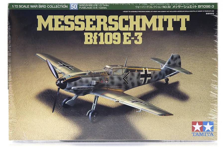 Tamiya 1/72 Messerschmitt Bf109 E-3 Fighter Scaled Plastic Model Kit image 17214