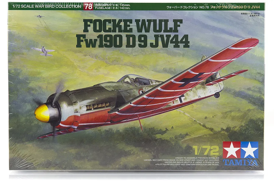 Tamiya 1/72 Focke-Wulf Fw190 D-9 JV44 Fighter Scaled Plastic Model Kit image 17229