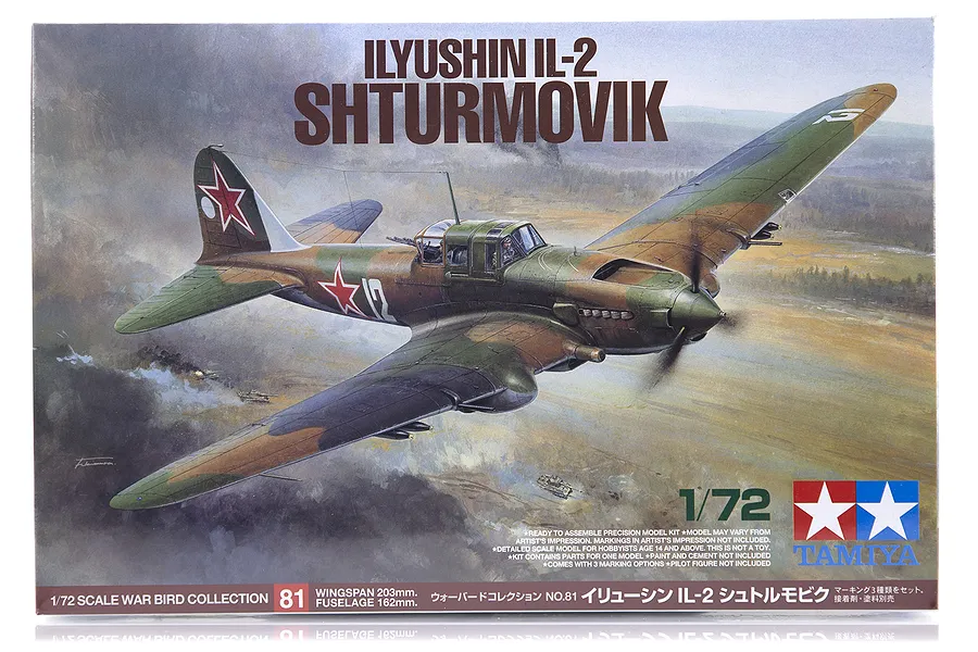 Tamiya 1/72 Ilyushin IL-2 Shturmovik Fighter Scaled Plastic Model Kit image 17232