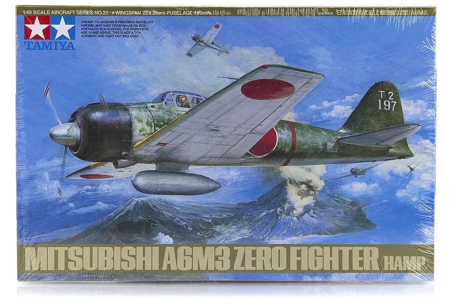 Tamiya 1/48 Mitsubishi A6M3 Hamp Zero Fighter Scaled Plastic Model Kit image 17241