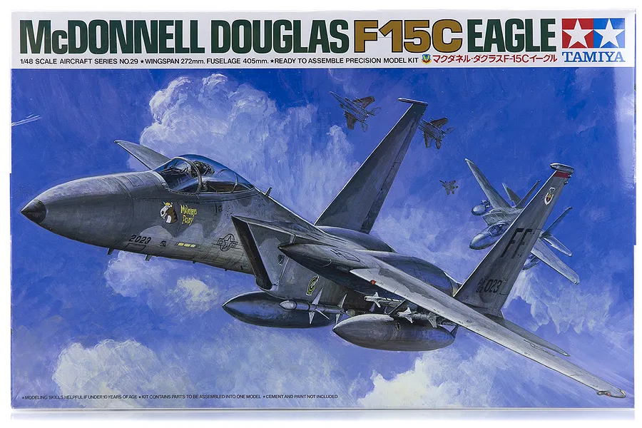 Tamiya 1/48 McDonnell Douglas F-15C Eagle Jet Scaled Plastic Model Kit image 17244