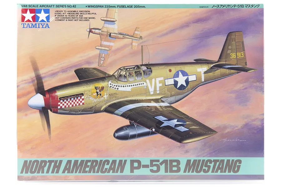 Tamiya 1/48 North American P-51B Mustang Fighter Scaled Plastic Model Kit image 17253