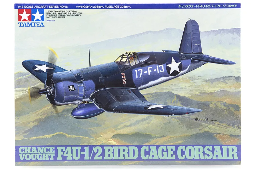 Tamiya 1/48 Chance Vought F4U-1/2 Bird Cage Corsair Fighter Scaled Plastic Model Kit image 17255