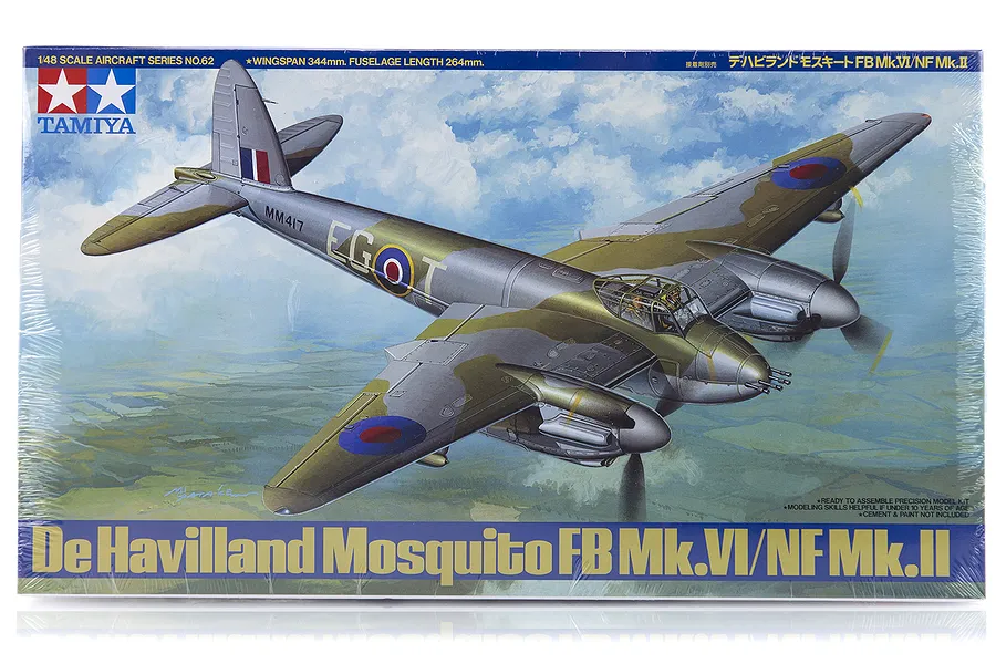 Tamiya 1/48 de Havilland Mosquito FB Mk.VI/NF Mk.II Bomber Scaled Plastic Model Kit image 17264