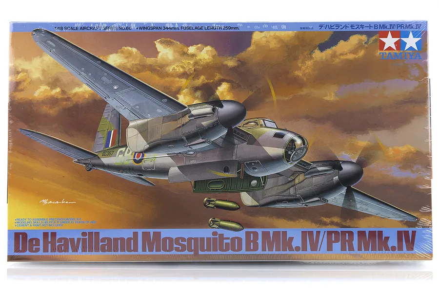 Tamiya 1/48 de Havilland Mosquito B Mk.IV/PR Mk.IV Bomber Scaled Plastic Model Kit image 17266