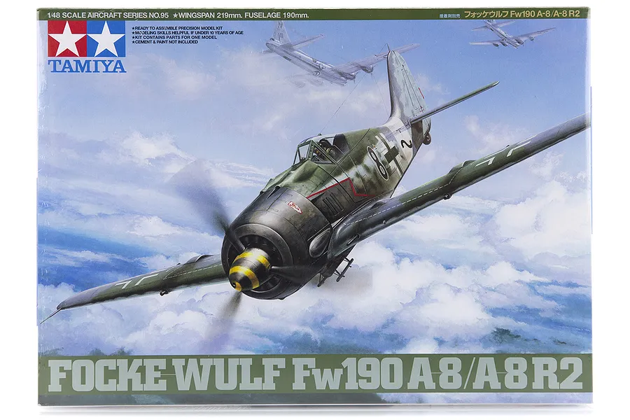 Tamiya 1/48 Focke-Wulf Fw190 A-8/A-8 R2 Fighter Scaled Plastic Model Kit image 17276