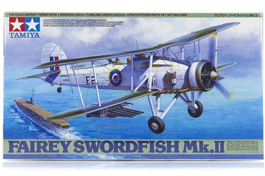 Tamiya 1/48 Fairey Swordfish Mk.II Fighter Scaled Plastic Model Kit image 17280