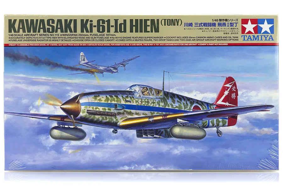 Tamiya 1/48 Kawasaki Ki-61-Id Hien Tony Fighter Scaled Plastic Model Kit image 17305