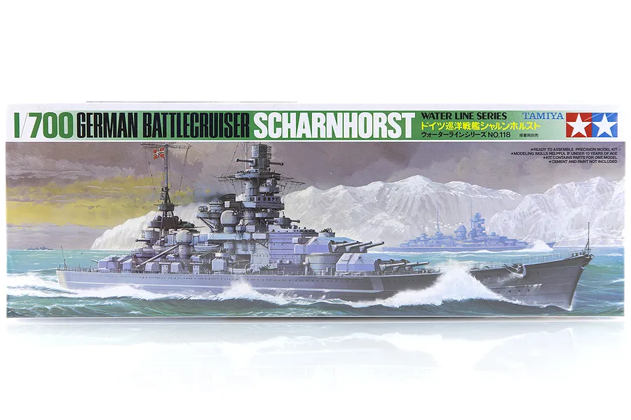 Tamiya 1/700 German Scharnhorst Battlecruiser (Waterline Series) Plastic Model Kit image 17308