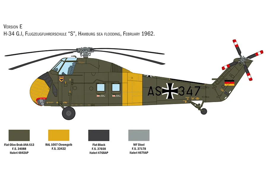 Italeri 1/48 H-34A Pirate /UH-34D U.S. Marines Helicopter Scaled Plastic Model Kit image 10