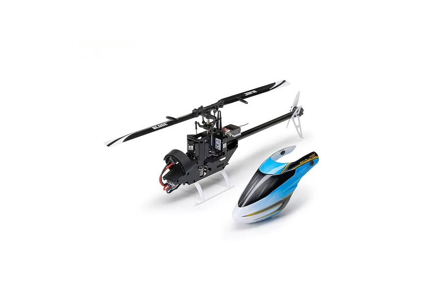Blade Revolution 155 CP RC helicopter with body canopy removed on a white background