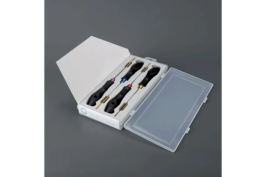 Method RC ball end hex driver set in a clear plastic storage case with white interior foam cutouts.