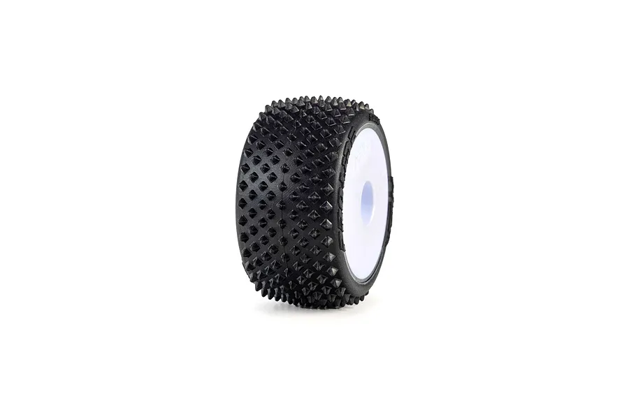 Pro-Line 1/28 Prism Carpet Tyre mounted on a white dish rim against a white background.
