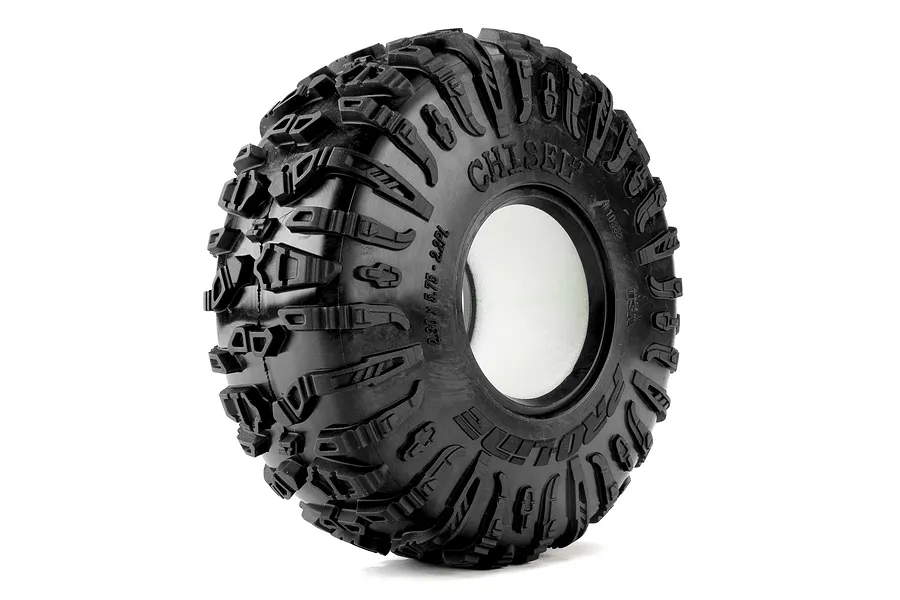 Pro-Line 2.2 inch Chisel II G8 crawler tyre shown from an angled studio shot against a white background.